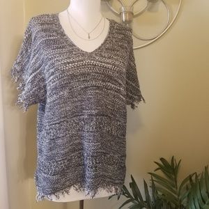 Old Navy Crochet Knit Boho Poncho EUC